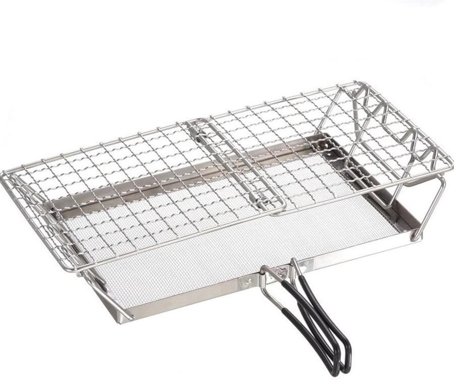 Broodrooster Rack Camping Grill Buiten Koken Vouwbaar Ontwerp 5.5x14.3x6.50 cm Zilver