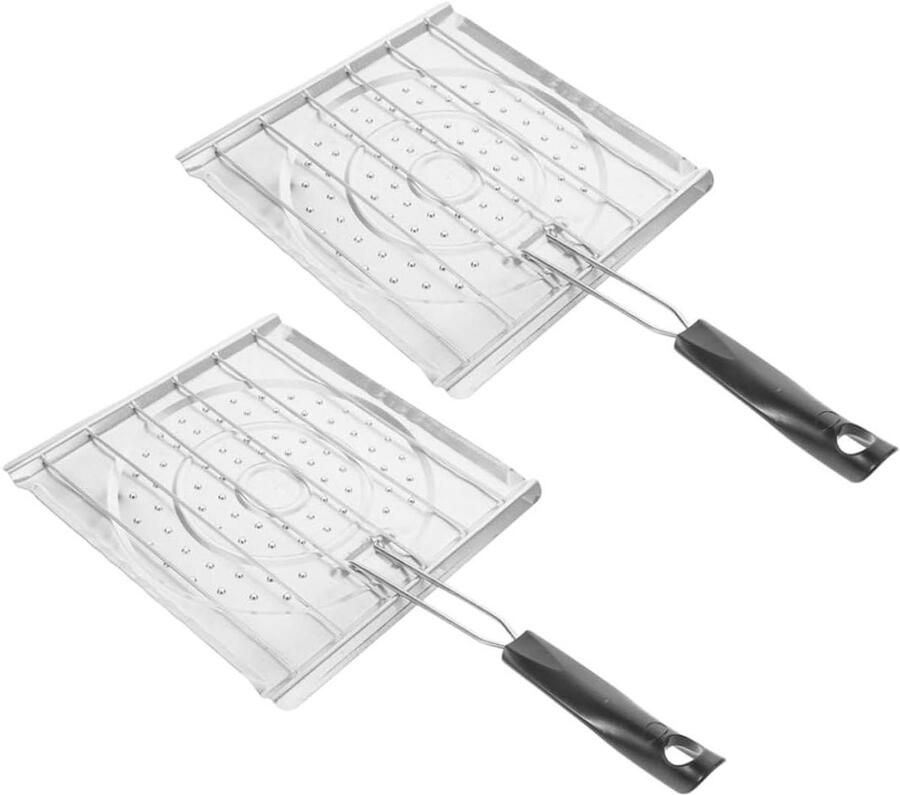Broodrooster Rek Grilllade Bakplaat Brood Roosteren Opvouwbare Handgreep 39 x 20 cm Zwart