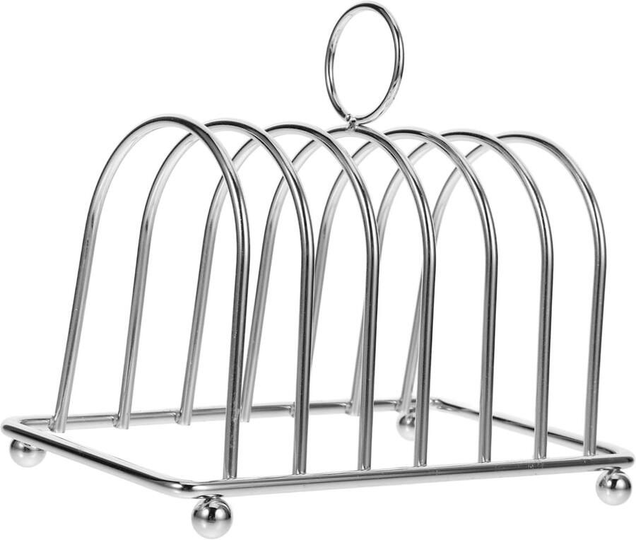 Broodrooster Rek Toast Houder Keuken Organisatie Stabiele Constructie 14.5x12x8.6cm Zilver