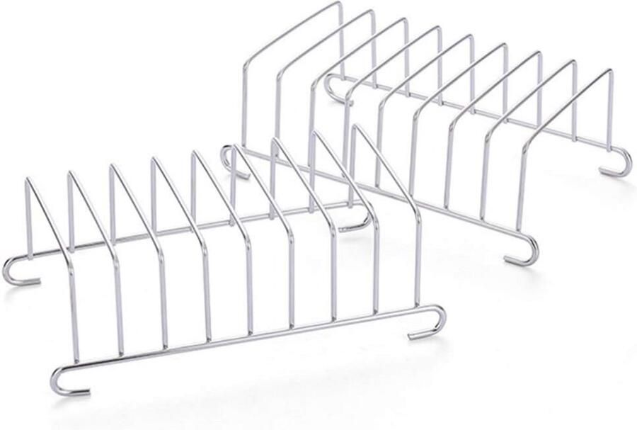 Broodrooster Rek Toast Houder Ontbijt Bereiden 8 Sleuven 15.5 x 8.5 cm Zilver