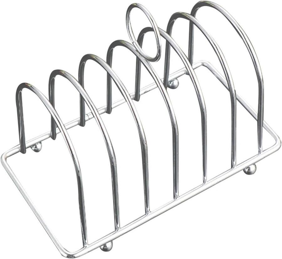 Broodrooster Rek Toast Houder Ontbijt Serveren Stabiel & Duurzaam 14.5 cm Lengte Zilverkleurig