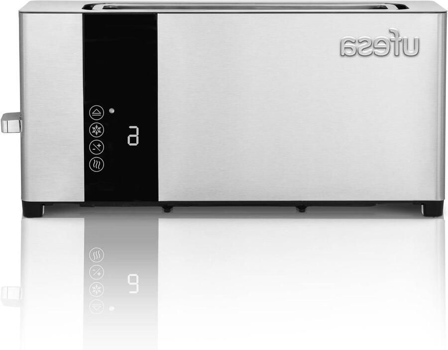 Broodrooster Rooster Apparaat Ontbijt Bereiden Lange Brede Sleuf 1050 Watt Zilverkleurig