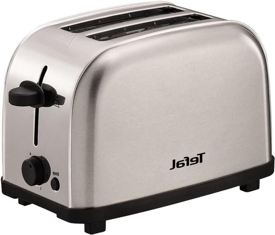 Broodrooster Rooster Apparaat Ontbijt Maken Roestvrij Staal 2 Slices Zilver