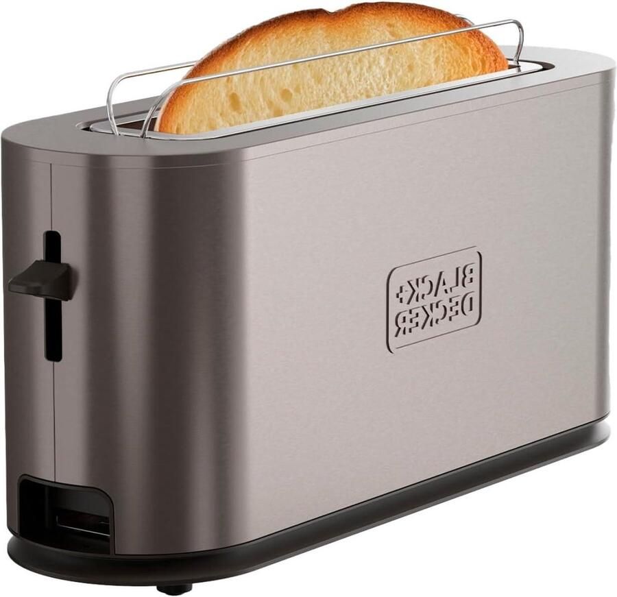 Broodrooster Rooster Toastapparaat Ontbijt Bereiden Extra Grote Sleuf 1000 W Grijs
