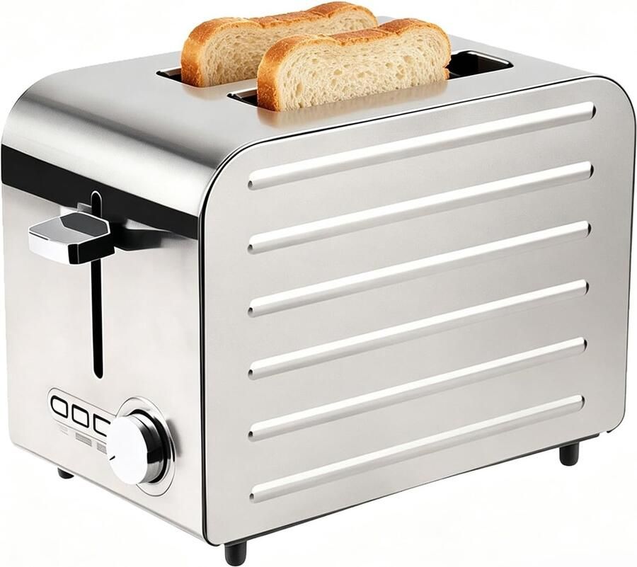 Broodrooster Rooster Toastapparaat Ontbijt Maken Extra Brede Sleuven 2 4 6 Sneden Zilver