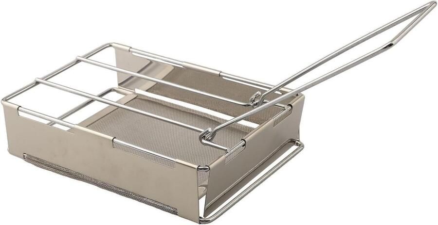 Broodrooster RVS Plaat Kamperen Buiten Zelfs Warmteverdeling 28x11.3x5.2cm Zilverkleurig