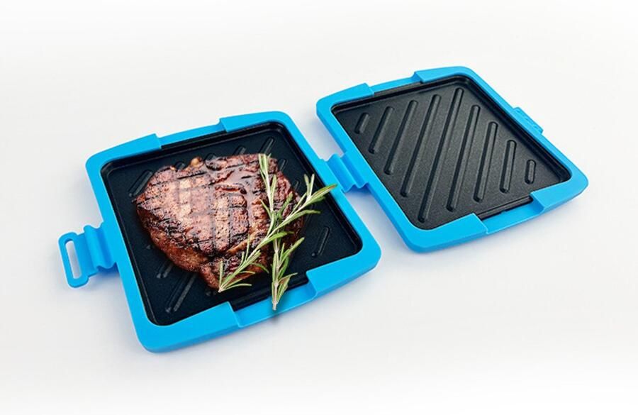 Broodrooster Sandwichmaker-Magnetron Tosti Maker Tosti-ijzer voor de Magnetron Met Heatwave-Technologie voor Knapperig Resultaat Antiaanbaklaag Vaatwasserbestendig -Blauw