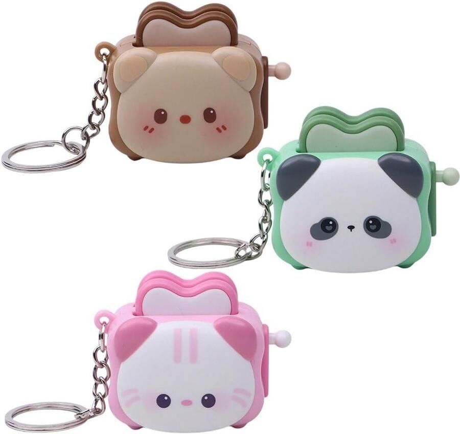 Broodrooster Sleutelhanger Miniatuur Decoratie Tas Versieren Stille Versie 3 Stuks Kleuren