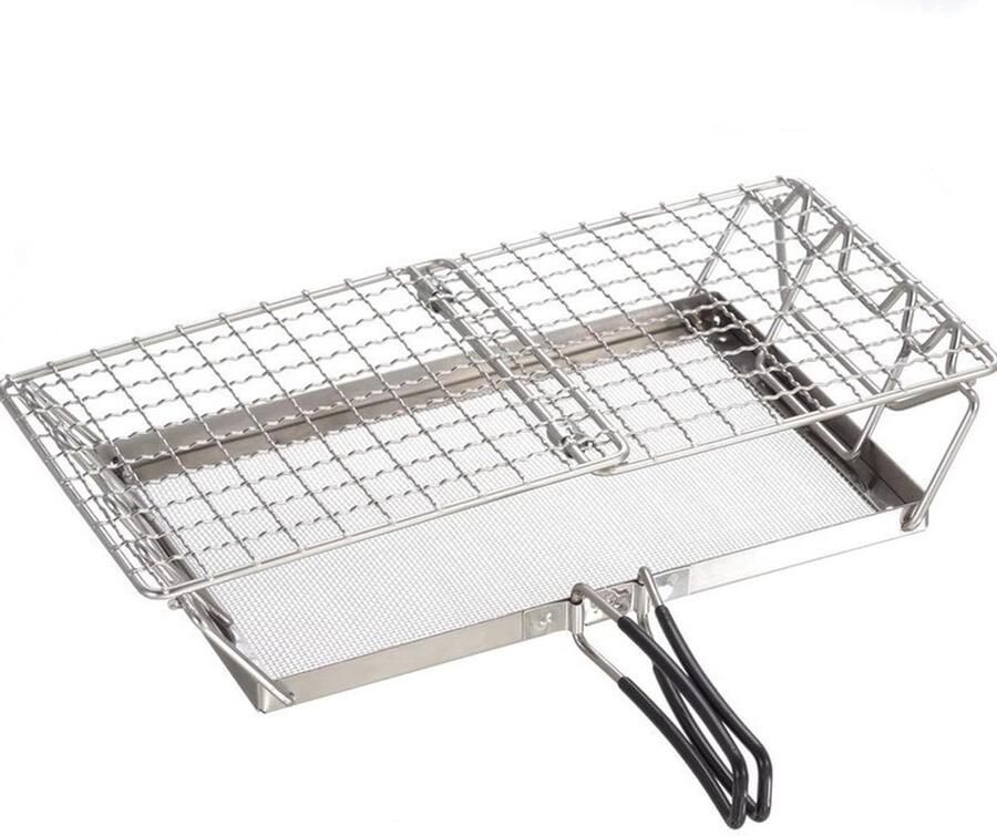 Broodrooster Houder Grill Rek Buiten Koken Vouwbaar Ontwerp Compact Formaat Zilverkleurig