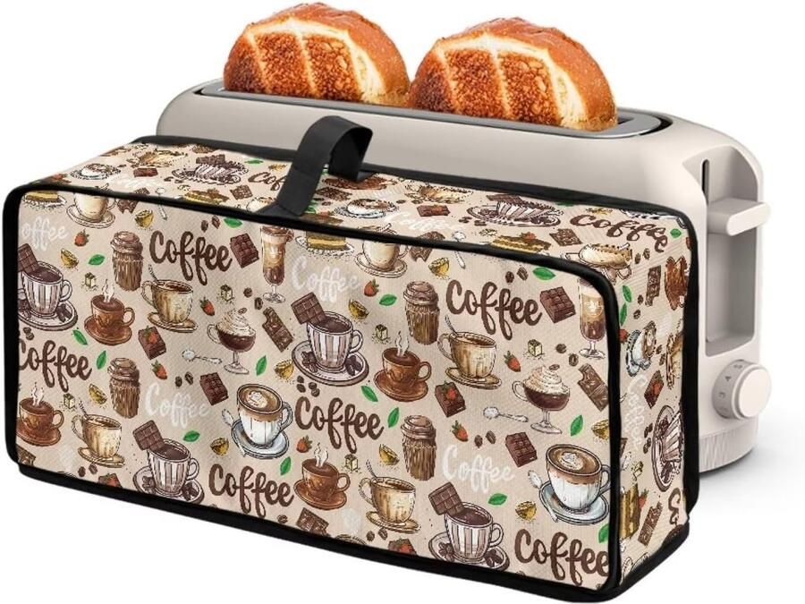 Broodrooster Stofkap Keukenhoes Apparaatbeschermer Keuken Organisatie Hittebestendig Krasbestendig 40 x 9 x 18 cm Koffie Beige