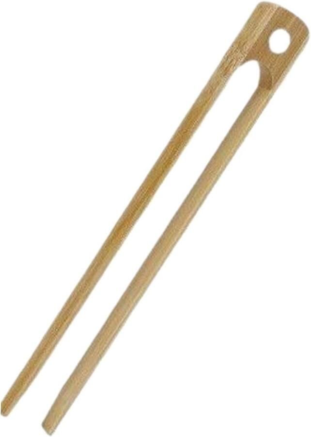 Broodrooster tang Houten keukengereedschap Veilig toasten Magnetische houder 20 cm Houtkleur