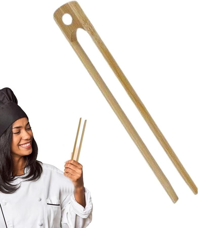 Broodrooster Tang Keuken Tool Veilig Eten Pakken Magnetische Bevestiging 22 cm Houtkleur