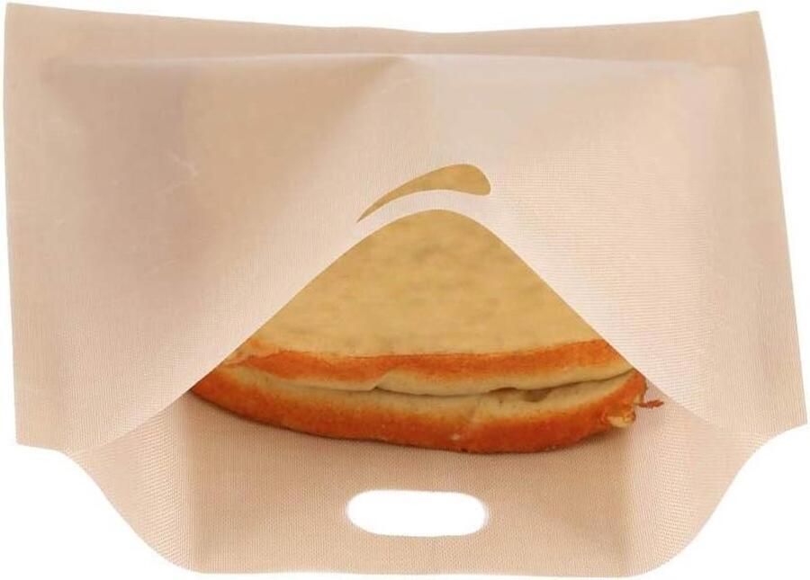 Herbruikbare non-stick gecoate glasvezel magnetron verwarming gebak broodrooster brood sandwichzakken duurzaam veilig keukengereedschap voor kinderen snacks schoollunch (16 * 16.5 CM)