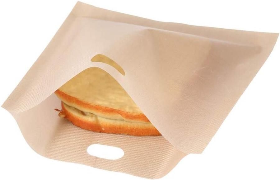Broodrooster Tas Tosti zakjes Snel Tosti's Maken Herbruikbaar en Vaatwasserbestendig 16 x 16.5 CM Grijs