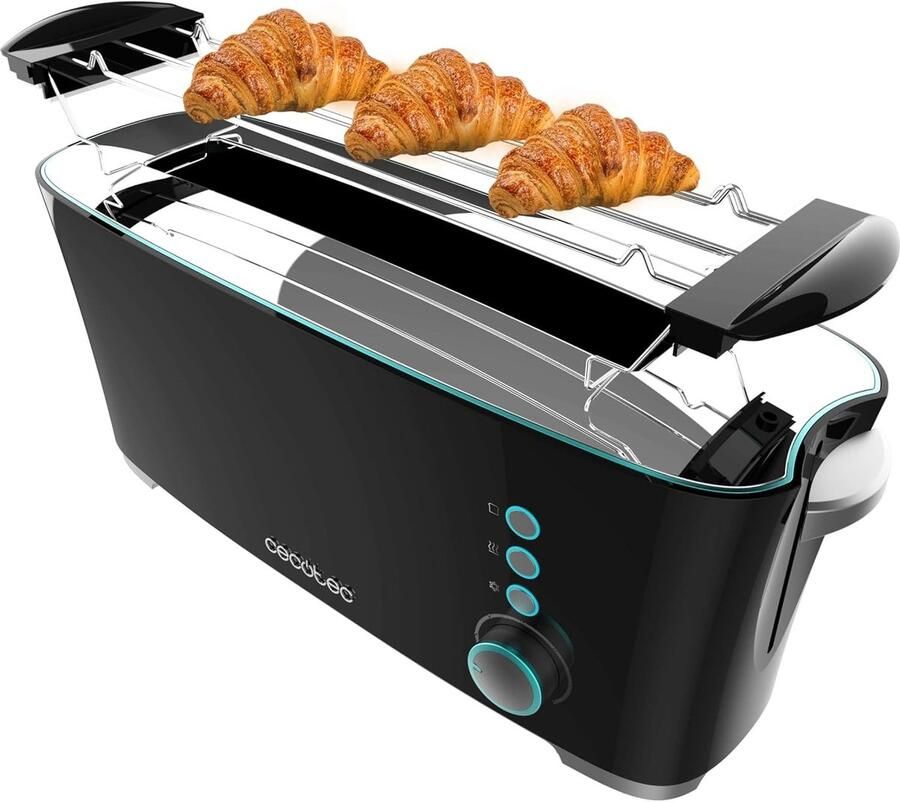 Broodrooster Toast Apparaat Brood Roosteren Dubbele Lange Sleuf XL Sleuf Zwart