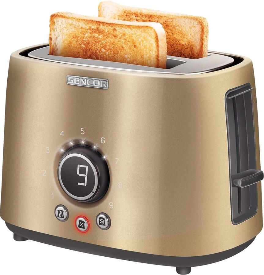 Broodrooster Toast Apparaat Ontbijt Bereiden 9 Roosterstanden 2 Sneden Champagne