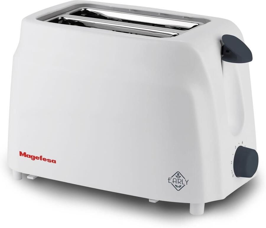 Broodrooster Toast Apparaat Ontbijt Maken 6 Bruiningsniveaus 2 Sneetjes Wit