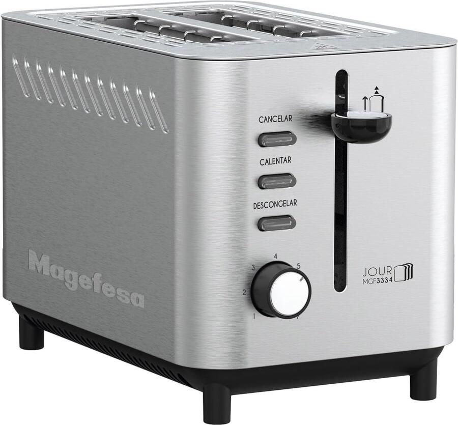 Broodrooster Toast apparaat Ontbijt maken Brede sleuven 2 sneetjes Wit