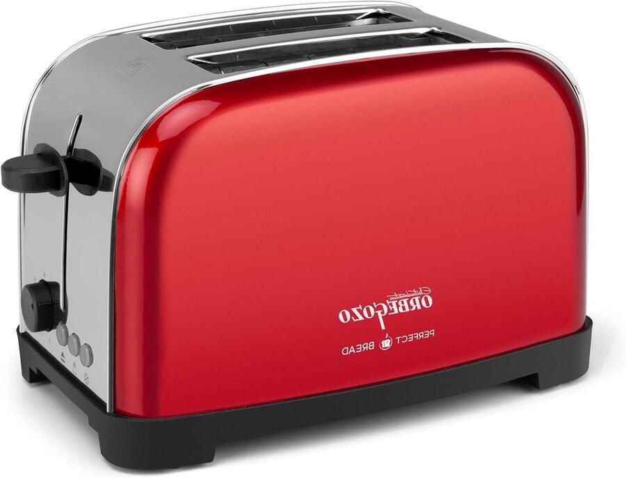 Broodrooster Toast Apparaat Ontbijt Maken Klassieke Stijl 2 Sleuven Rood