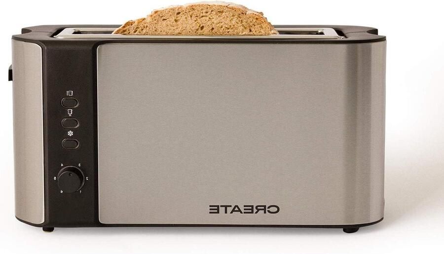 Broodrooster Toast Apparaat Ontbijt Maken Lange Sleuven 1000 Watt Grijs