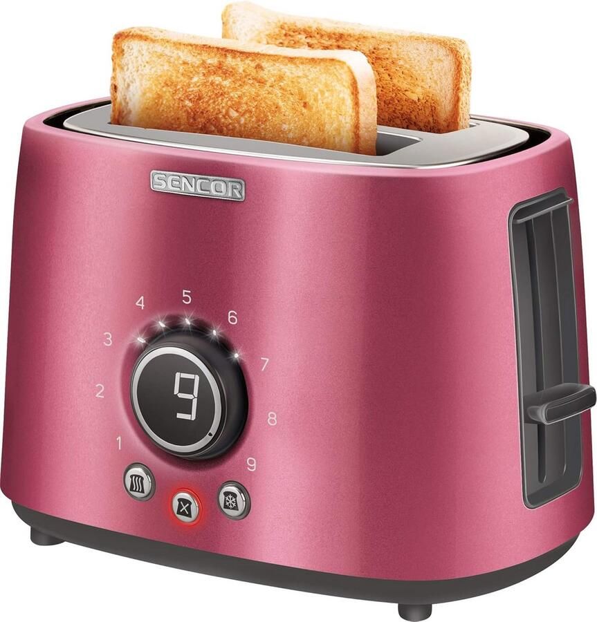 Broodrooster Toast Apparaat Ontbijt Maken Zelfcentrerend rek 31 x 17 x 23 cm Rood