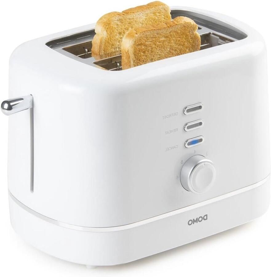 Broodrooster Toast Apparaat Ontbijten Cool Touch Behuizing 2 Slots Wit