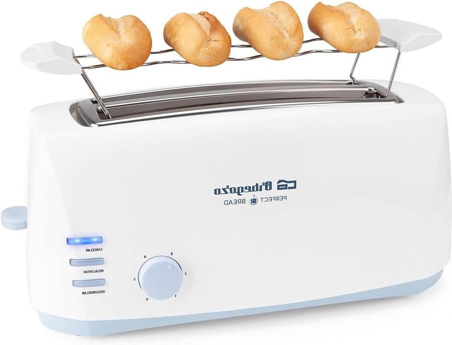 Broodrooster Toastapparaat Ontbijt Bereiden 4 Broodjes Tegelijk 1400 Watt Roestvrij Staal