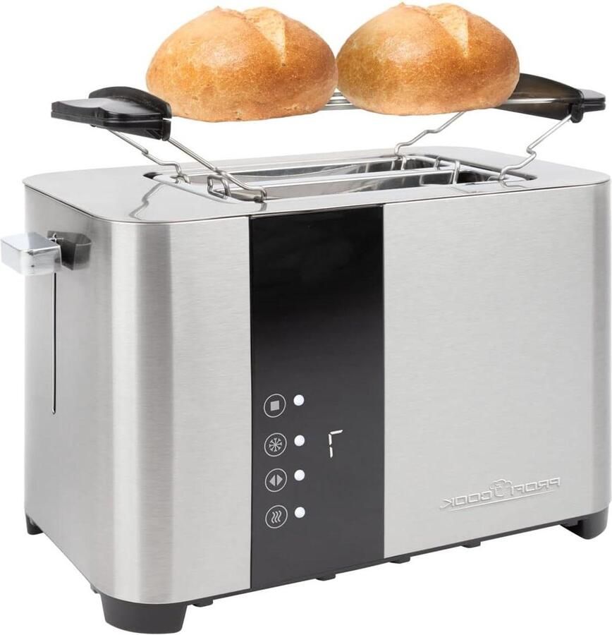 Broodrooster Toastapparaat Ontbijt Bereiden Extra brede sleuven 2 sleuven Roestvrij staal