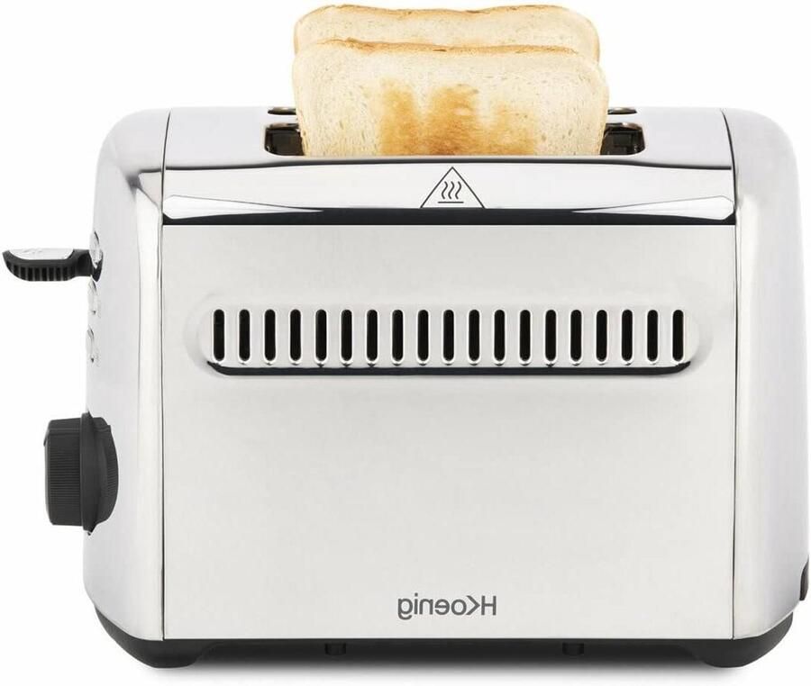 Broodrooster Toastapparaat Ontbijt Bereiden Extra Brede Sleuven 2 Sneden Zilver