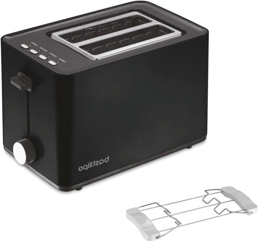 Broodrooster Toastapparaat Ontbijt Maken Automatische Centrering 2-Slices Zwart