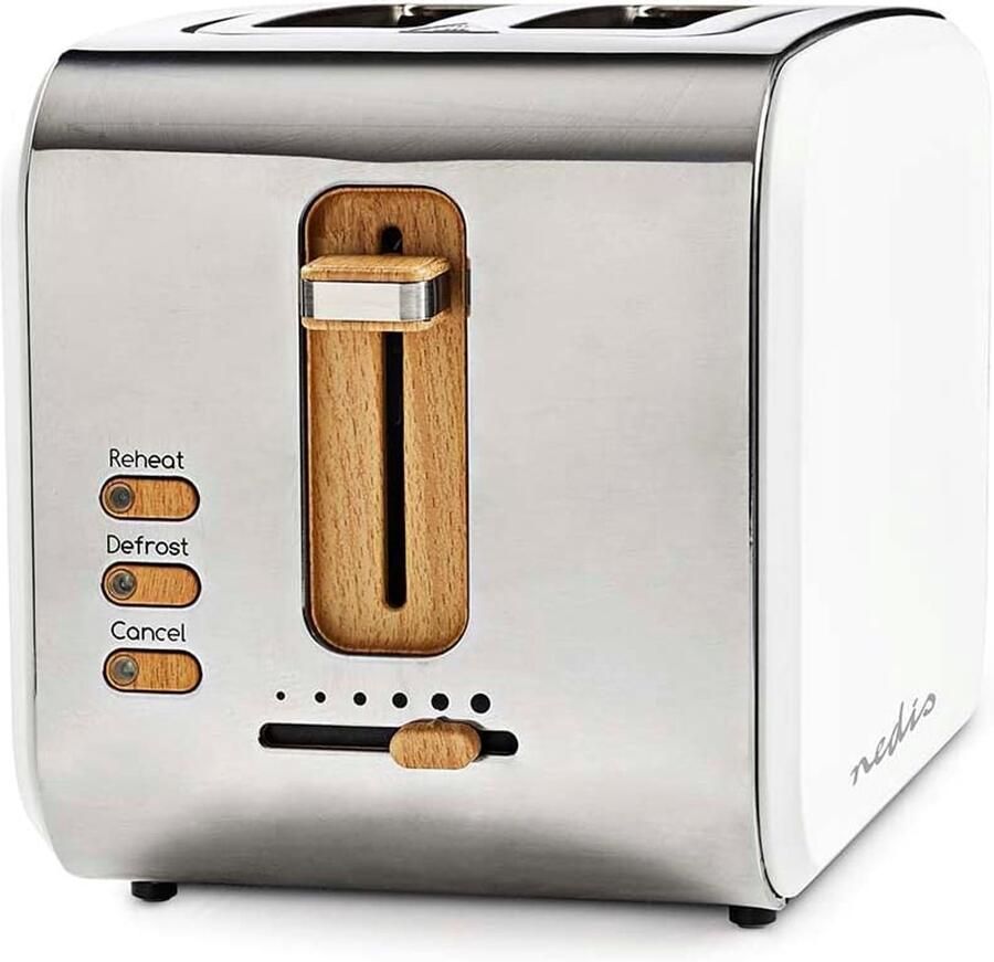 Broodrooster Toastapparaat Ontbijt Maken Brede Sleuven 20x29x18 cm Wit