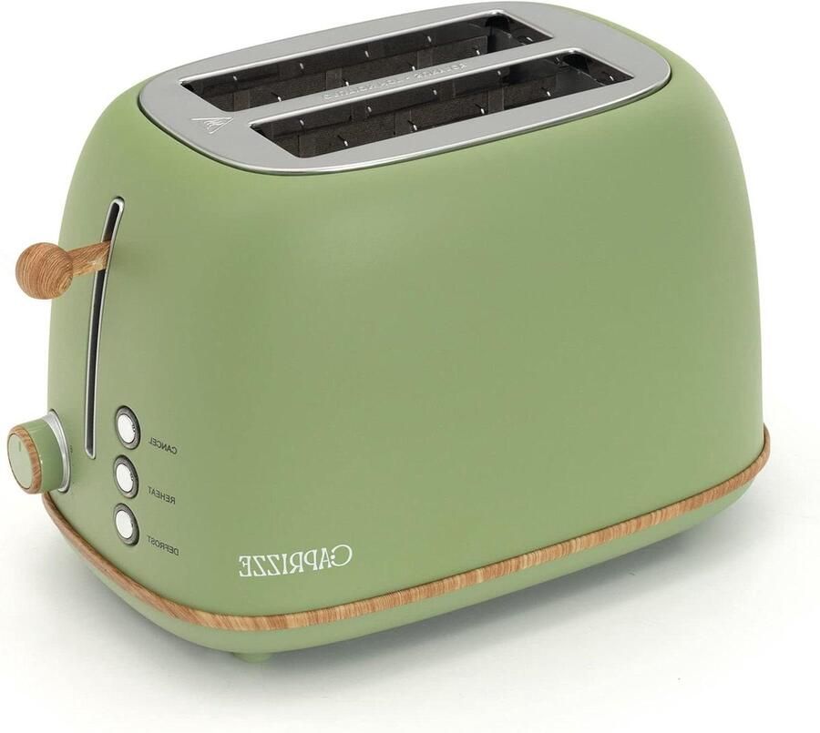 Broodrooster Toastapparaat Ontbijt Maken Extra Brede Sleuven 6 Toaststanden Mat Groen