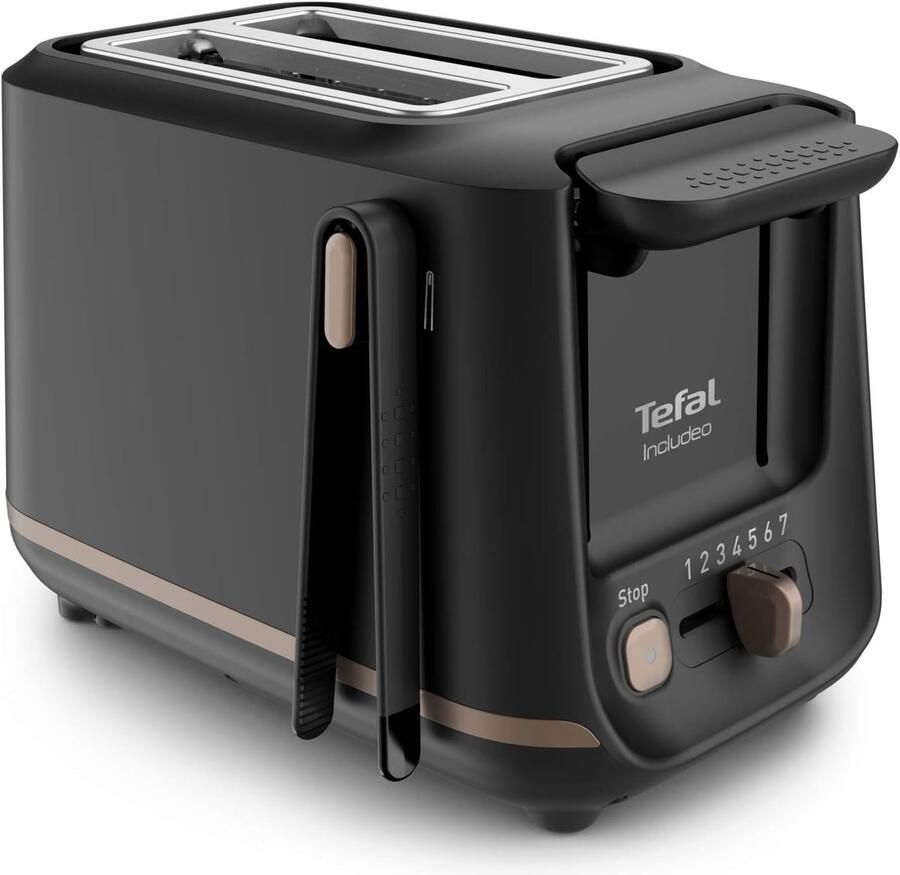 Broodrooster Toaster Apparaat Perfect Geroosterd Brood 7 Bruiningsniveaus 2 Sleuven Zwart