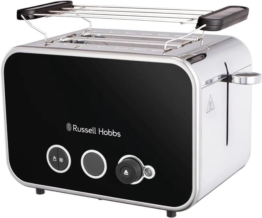 Broodrooster Toaster Perfect Ontbijt Extra Brede Sleuven 2 Sneetjes Zwart RVS