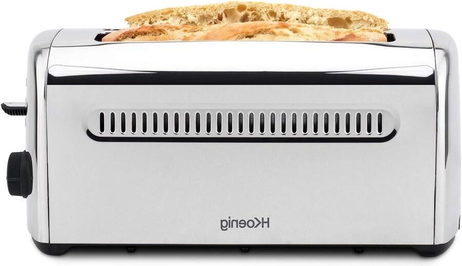 Broodrooster Tosti Apparaat Ontbijt Bereiden Extra brede sleuven 40mm Zilver