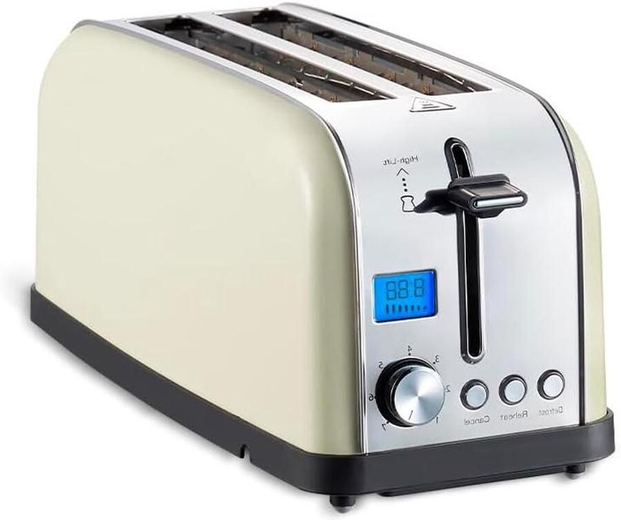 Broodrooster Tosti Apparaat Ontbijt Maken 4 Sneetjes Tegelijk 1500 W Wit