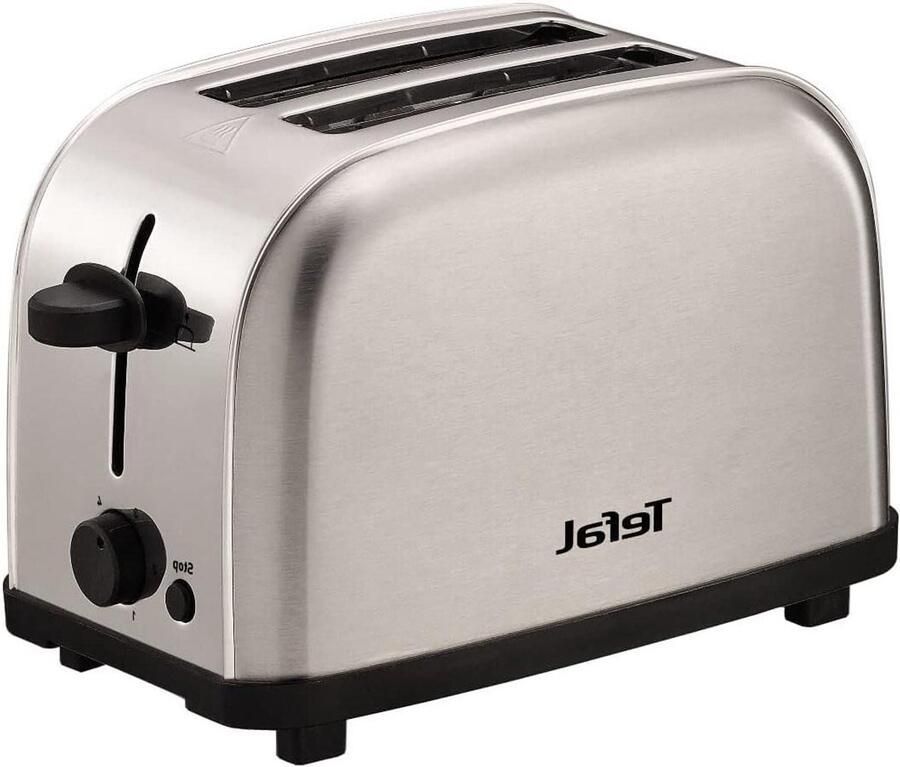 Broodrooster Tosti Apparaat Ontbijt Maken 6 Instellingen 2 Sneden Zilver