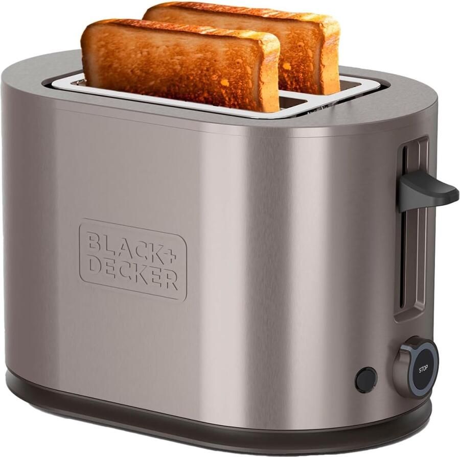 Broodrooster Tosti Apparaat Ontbijt Maken Automatische Centrering 2 Sleuven Roestvrij Staal
