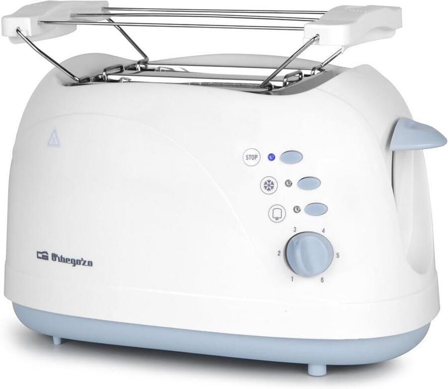 Broodrooster Twee sneden Ontbijt Bereiden 6 Bruiningsniveaus 750 Watt Wit