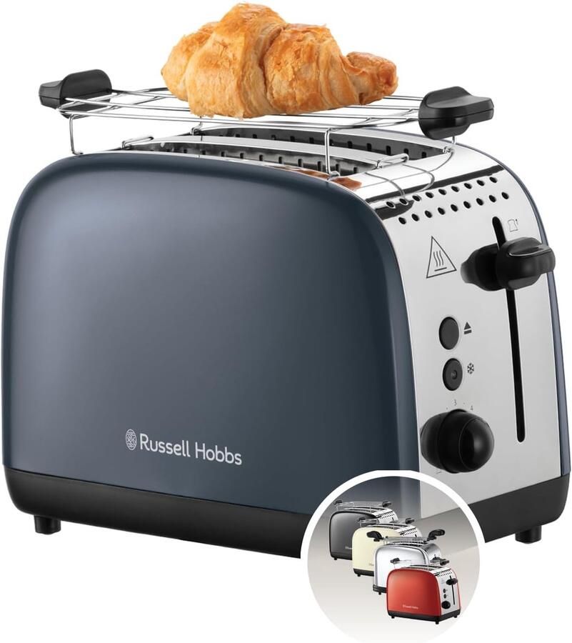 Broodrooster Twee Snedes Toast Apparaat Ontbijt Maken Extra Brede Sleuven 28.4x15.6x20.2 cm Grijs