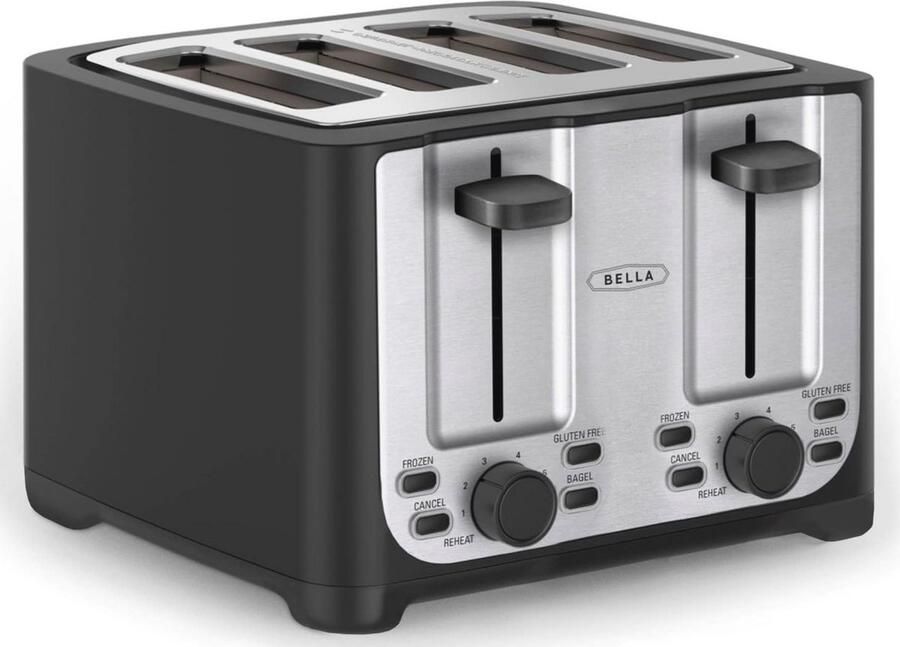 Broodrooster voor 4 sneetjes met automatische uitschakeling en extra brede sleuven