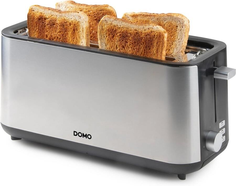 Broodrooster voor 4 sneetjes met opzetstuk voor broodjes Roestvrij staal 1350 W