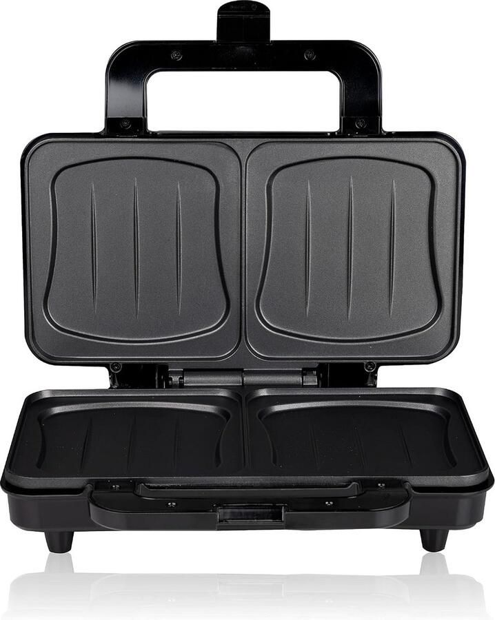 Broodrooster XL 900 Watt met Antiaanbaklaag en Grillfunctie Roestvrij Staal Zwart