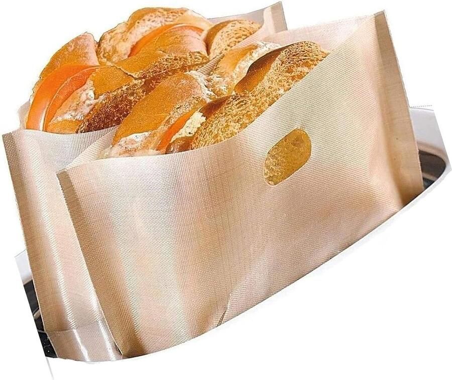 Broodrooster zakken Bakzakken sandwich Panini grillen Herbruikbaar anti-aanbak 4 stuks Rood