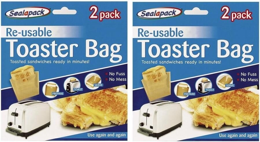 Broodrooster zakken Toast zakjes Sandwiches maken Herbruikbaar ontwerp 4 stuks Rood