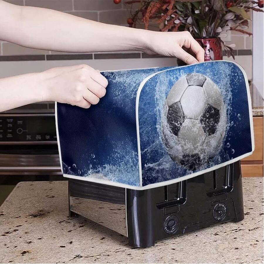 Broodroosterhoes Apparaathoes Broodrooster Keuken Beschermen Wasbaar en Duurzaam 31.5x27x21cm Voetbal Water
