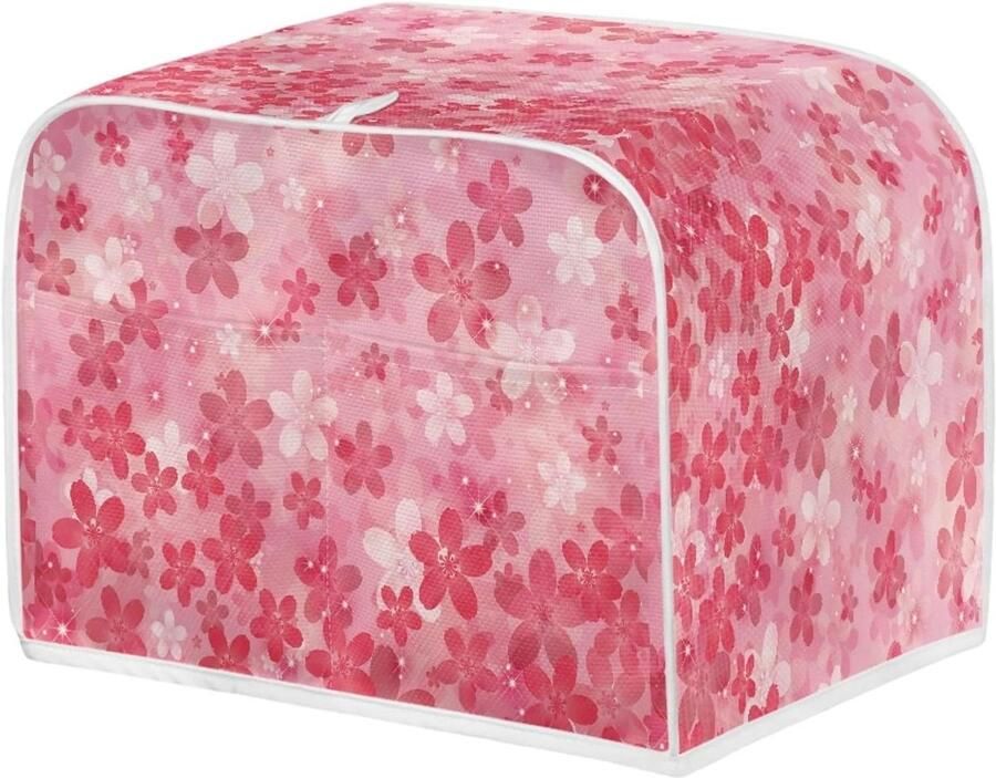 Broodroosterhoes Broodrooster afdekking Keuken decoratie Met hangende lus 19 x 20 cm Roze bloemenpatroon