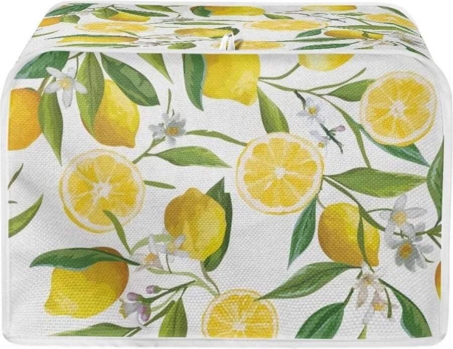 Broodroosterhoes Keuken Apparaat Cover Keuken Netjes Houden Waterdicht Polyester 4 Sneetjes Broodrooster Bloemen Citroen