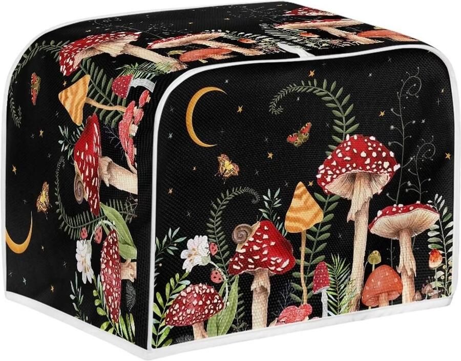 Broodroosterhoes Stofhoes Broodrooster Keuken Bescherming Vlinder Paddenstoel Print 31.5x27x21 cm Perzik Roze