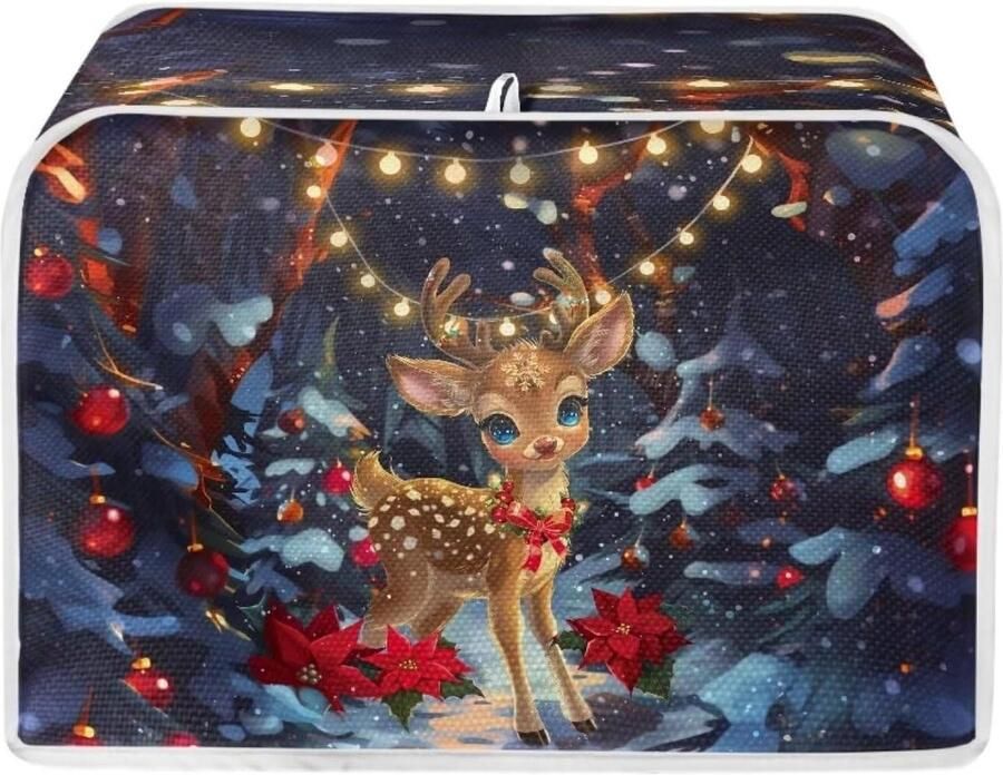 Broodroosterhoes Toaster Cover Keuken Beschermen Stof- en Krasbestendig 19x20x29 cm Kerstmis Elk